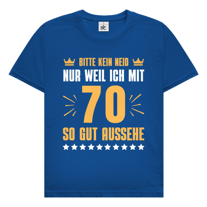 Herren T-Shirt "Bitte kein Neid, nur weil ich mit 66" (Orangenes Motiv)