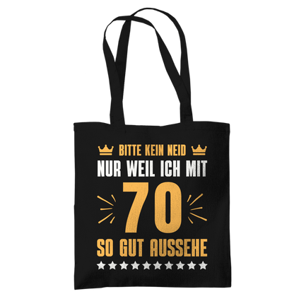 Tragetasche "Bitte kein Neid, nur weil ich mit 66" (Orangenes Motiv)