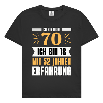 Herren T-Shirt "Ich bin nicht 70" (Orangenes Motiv)