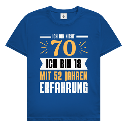 Herren T-Shirt "Ich bin nicht 70" (Orangenes Motiv)