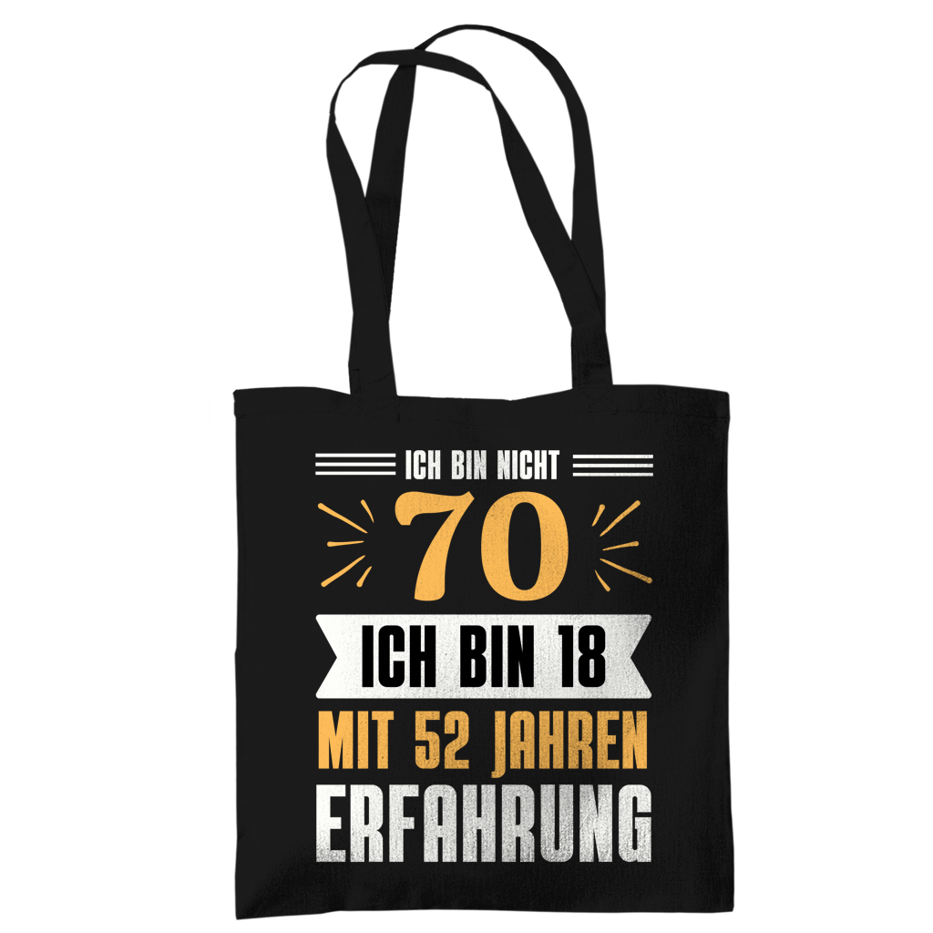 Tragetasche "Ich bin nicht 70" (Orangenes Motiv)