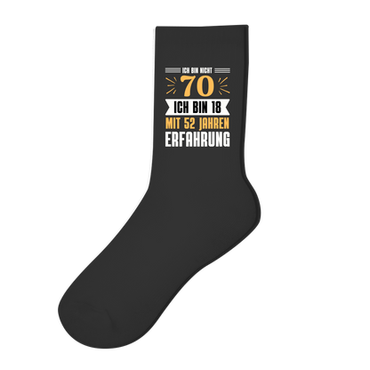 Socken "Ich bin nicht 70" (Orangenes Motiv)