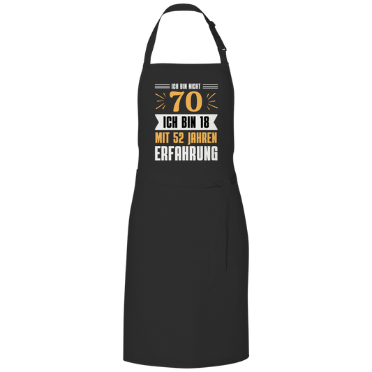 Grillschürze "Ich bin nicht 70" (Orangenes Motiv)