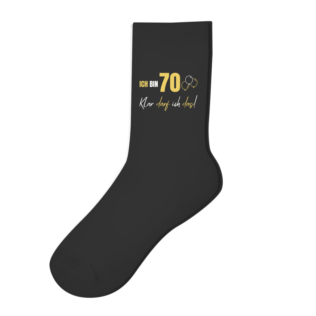 Socken "Ich bin 70 - Klar darf ich das!"