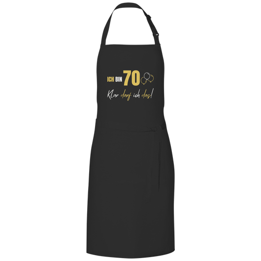 Grillschürze "Ich bin 70 - Klar darf ich das!" schwarz