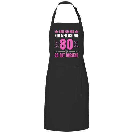 Grillschürze "Bitte kein Neid, nur weil ich mit 80" (Pinkes Motiv)