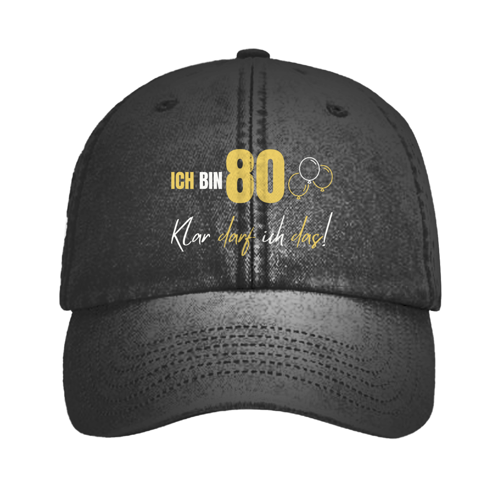 Vintage Cap "Ich bin 80 - Klar darf ich das!"