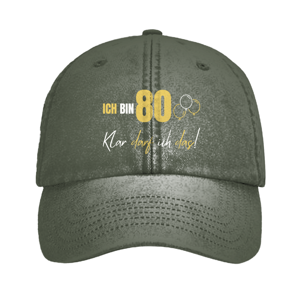 Vintage Cap "Ich bin 80 - Klar darf ich das!"