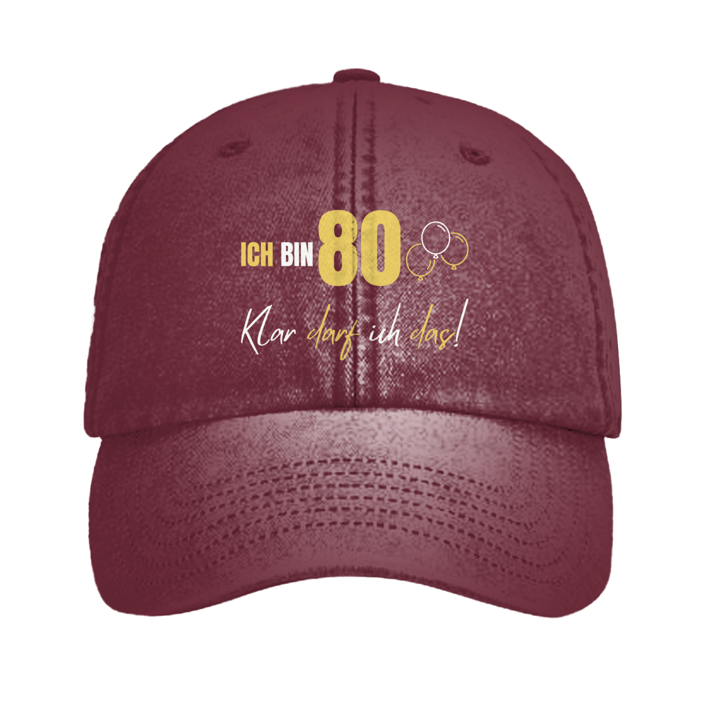 Vintage Cap "Ich bin 80 - Klar darf ich das!"