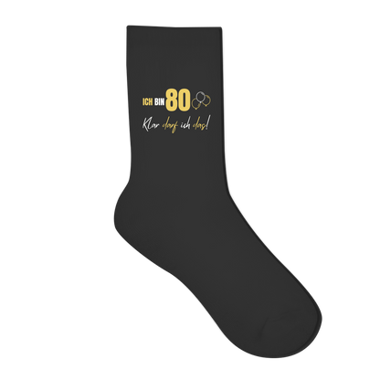 Socken "Ich bin 80 - Klar darf ich das!"