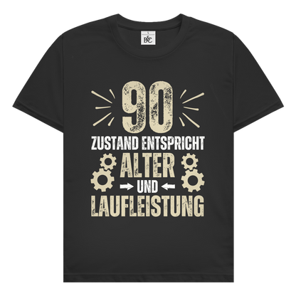 Herren T-Shirt "90 - Zustand entspricht Alter und Laufleistung"