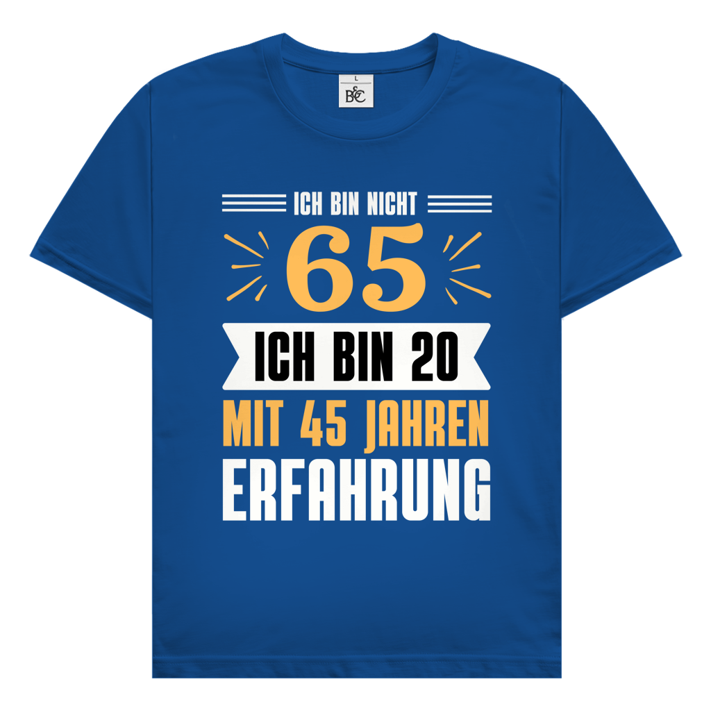 Herren T-Shirt "Ich bin nicht 65" blau