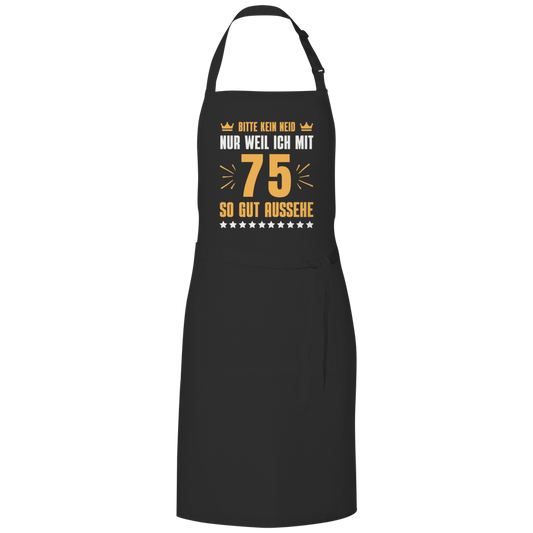 Grillschürze "Bitte kein Neid, nur weil ich mit 75" (Orangenes Motiv)