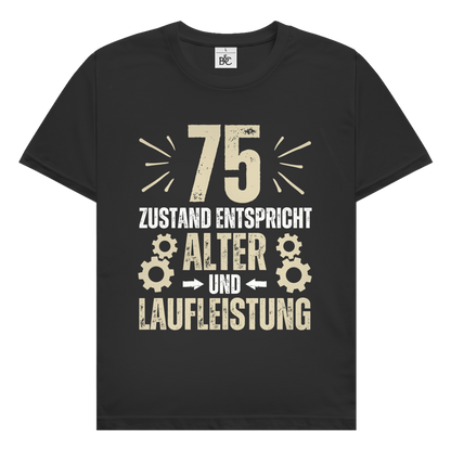 Herren T-Shirt "75 - Zustand entspricht Alter und Laufleistung"