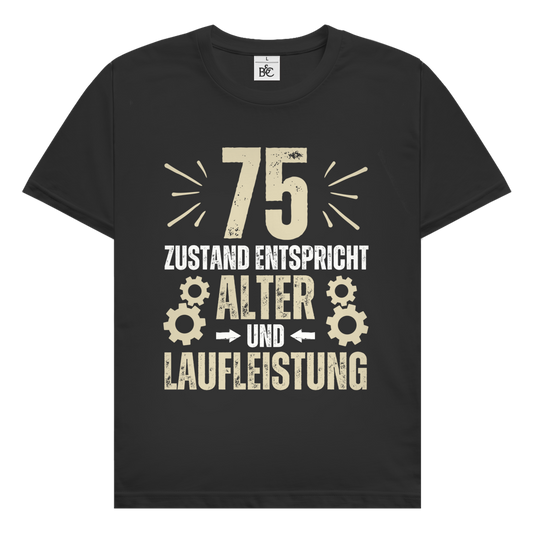 Herren T-Shirt "75 - Zustand entspricht Alter und Laufleistung"