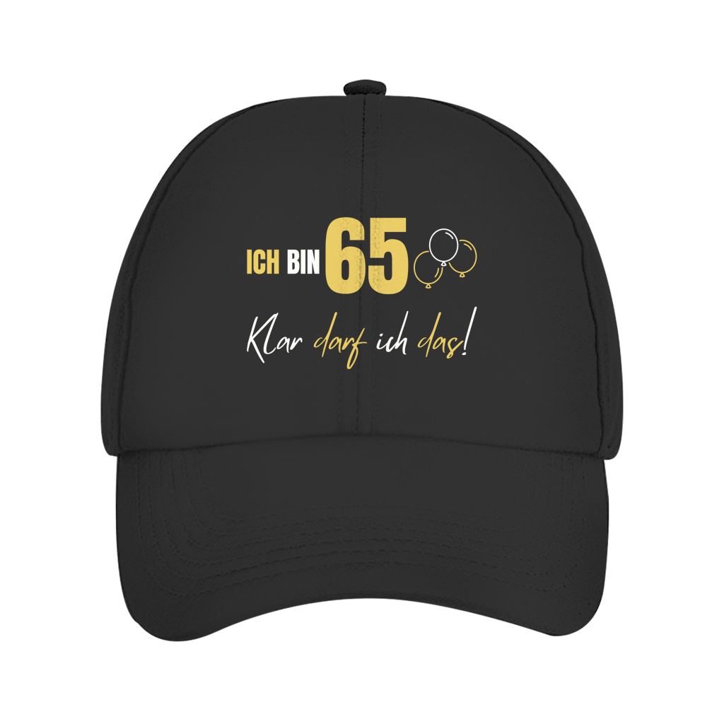 Cap "Ich bin 65 - Klar darf ich das!" schwarz