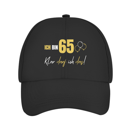 Cap "Ich bin 65 - Klar darf ich das!" schwarz