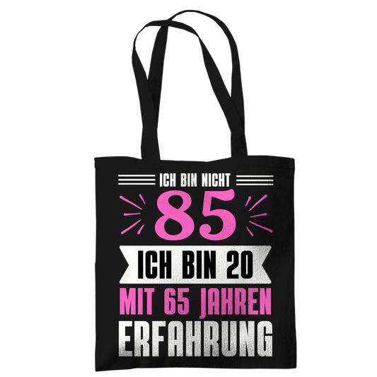 Tragetasche "Ich bin nicht 85" (Pinkes Motiv)