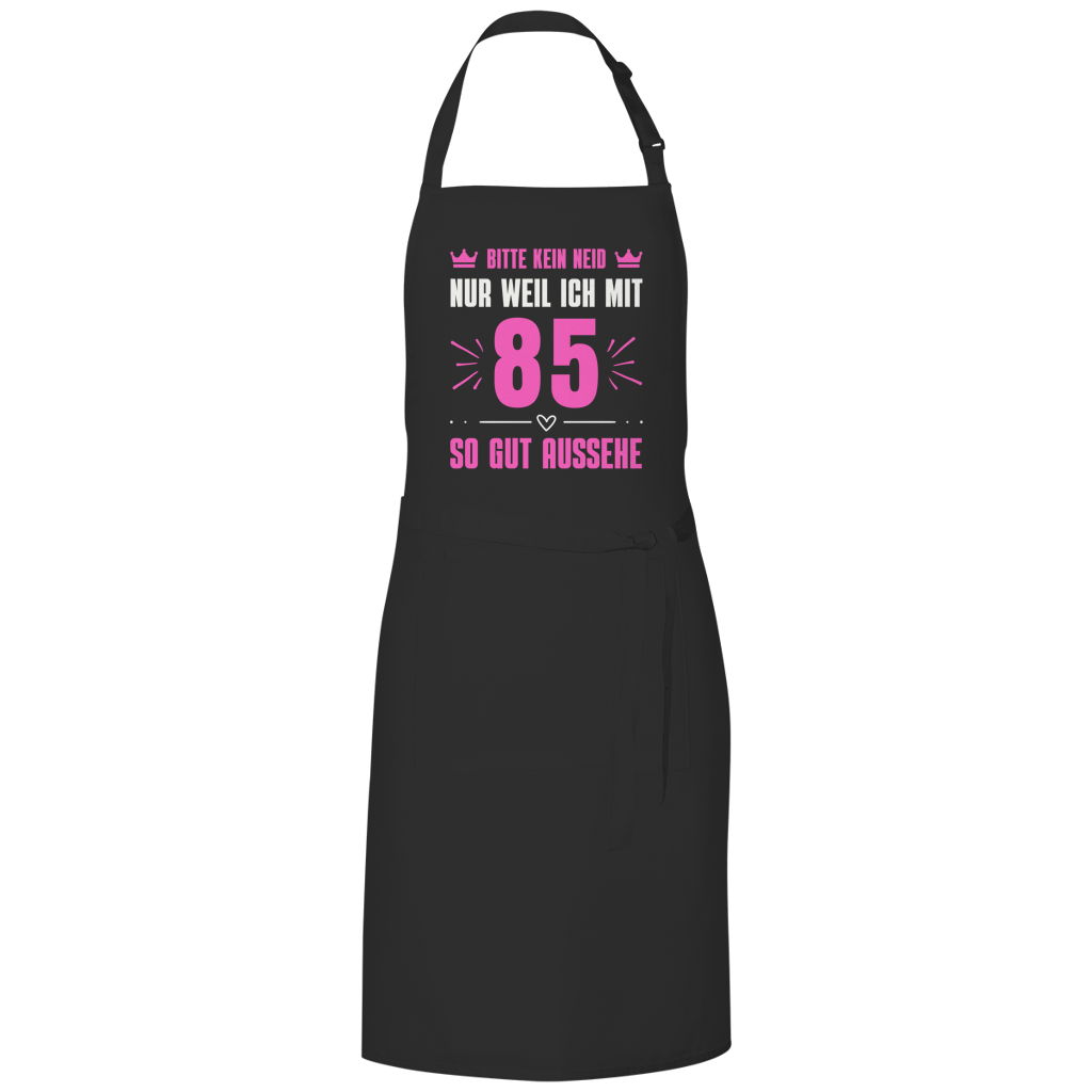 Grillschürze "Bitte kein Neid, nur weil ich mit 85" (Pinkes Motiv)