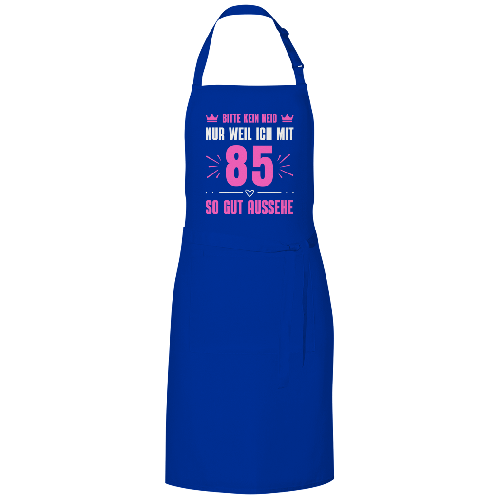 Grillschürze "Bitte kein Neid, nur weil ich mit 85" (Pinkes Motiv)