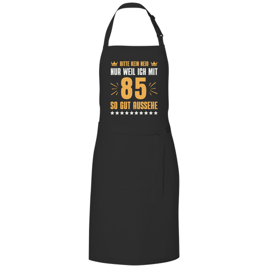 Grillschürze "Bitte kein Neid, nur weil ich mit 85" (Orangenes Motiv)