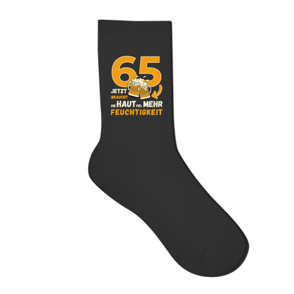 Socken "65 - Jetzt braucht die Haut mehr Feuchtigkeit" Rückseite