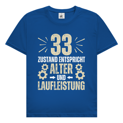 Herren T-Shirt "33 - Zustand entspricht Alter und Laufleistung"