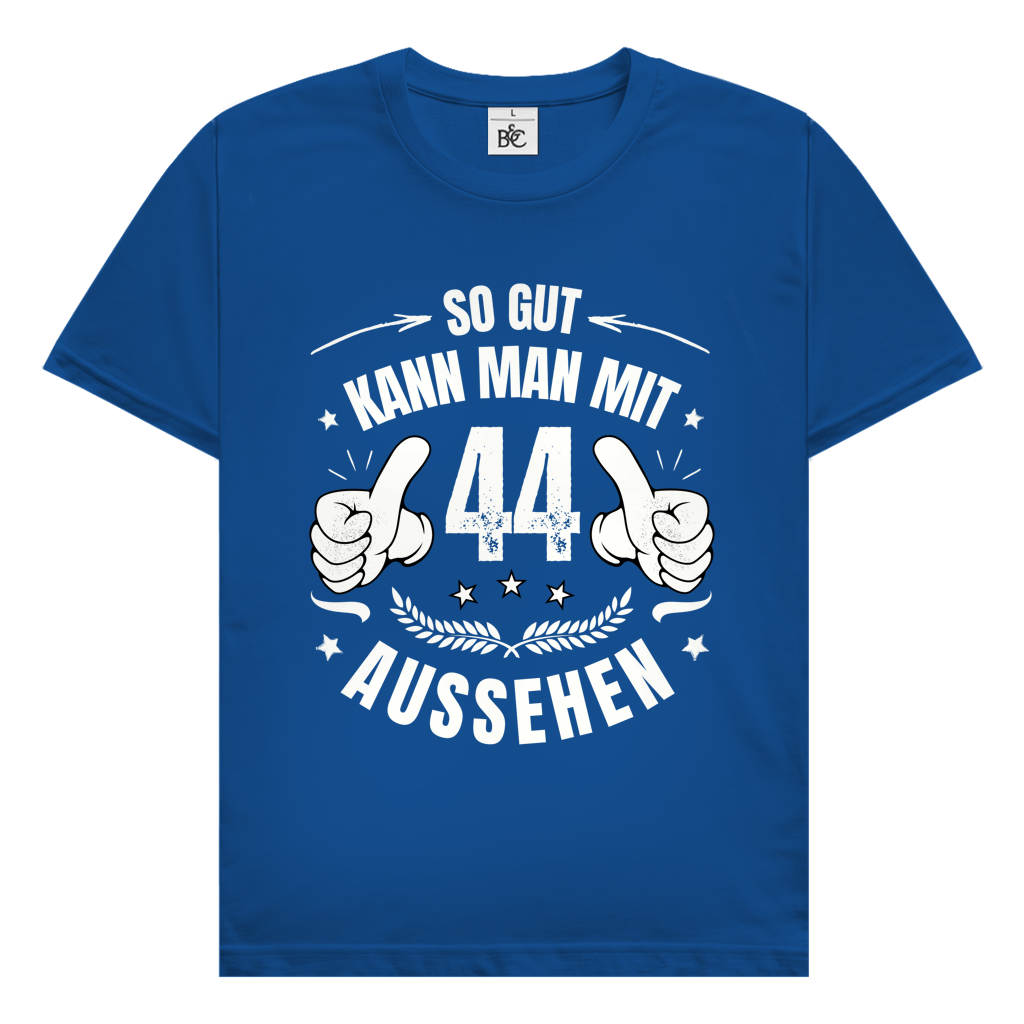 Herren T-Shirt "So gut kann man mit 44 aussehen!" Royal Blau