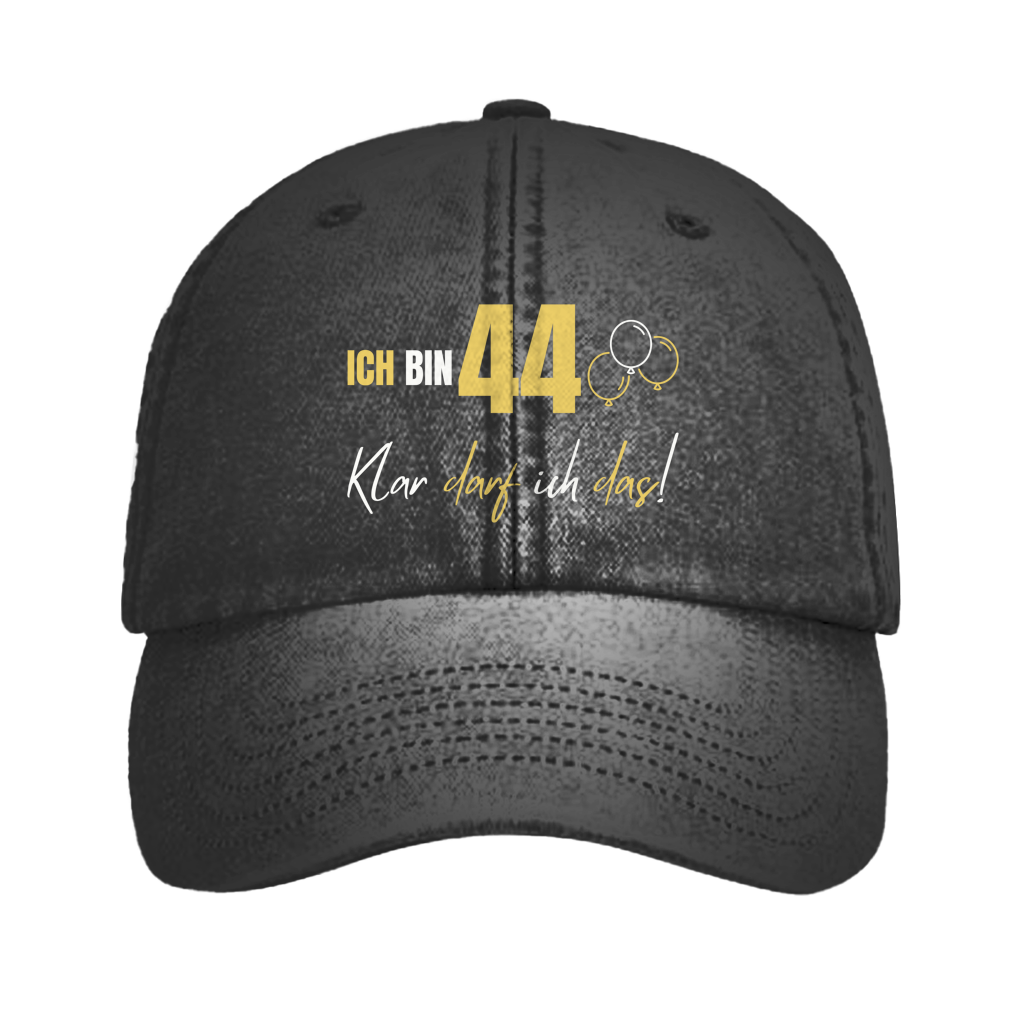 Vintage Cap "Ich bin 44 - Klar darf ich das!"