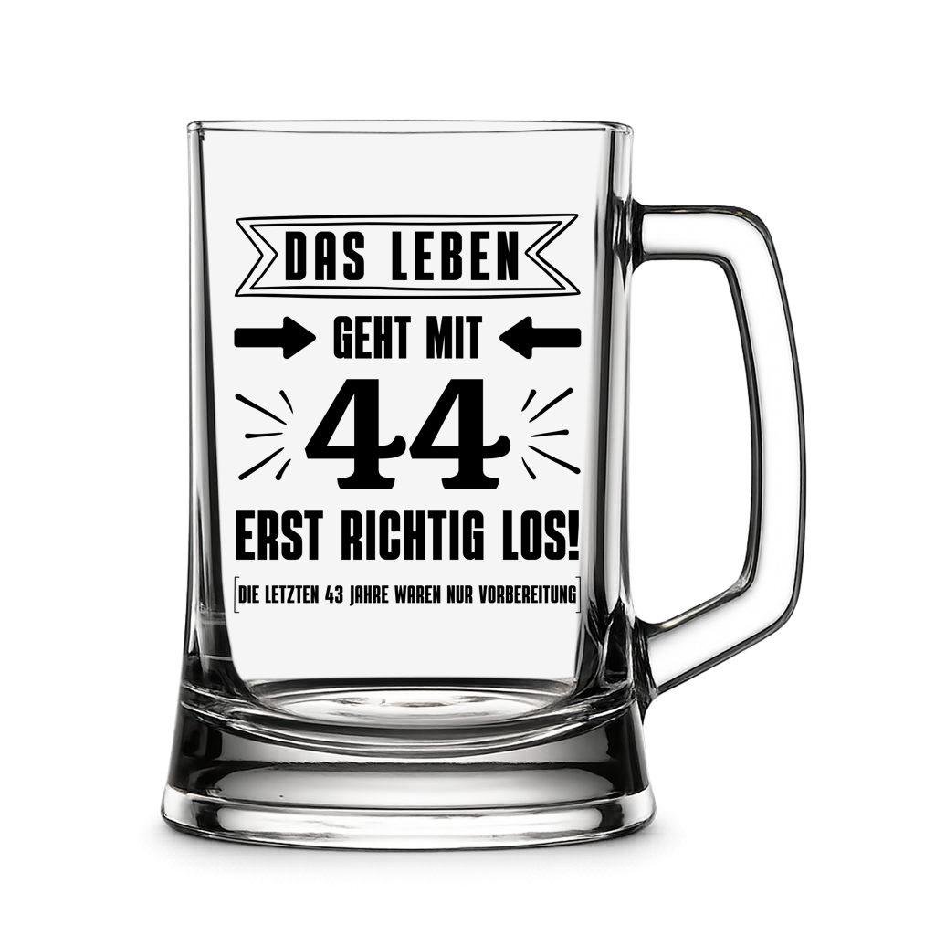 Bierkrug "Das Leben geht mit 44 erst richtig los"