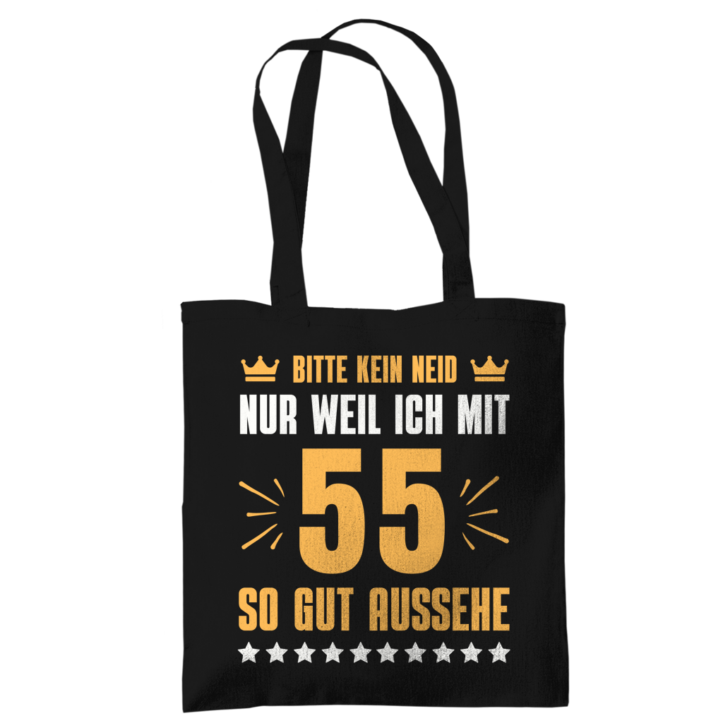 Tragetasche "Bitte kein Neid, nur weil ich mit 55" (Orangenes Motiv)