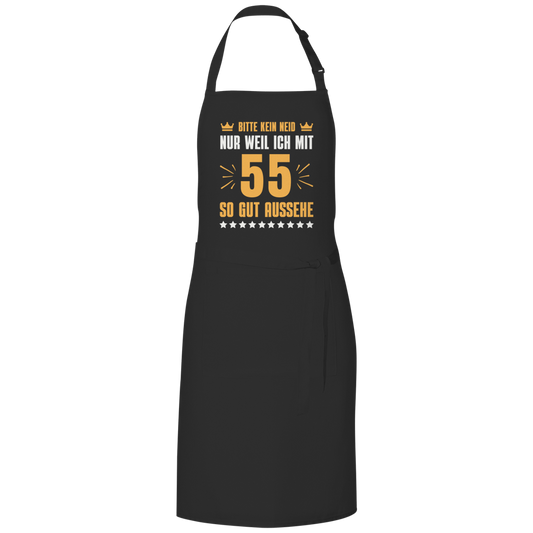 Grillschürze "Bitte kein Neid, nur weil ich mit 55" (Orangenes Motiv)