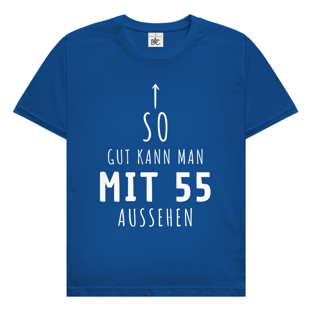 Herren T-Shirt "So gut kann man mit 55 Jahren aussehen" Royal blau