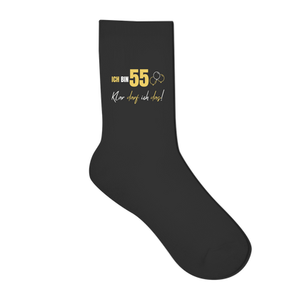 Socken "Ich bin 55 - Klar darf ich das!"