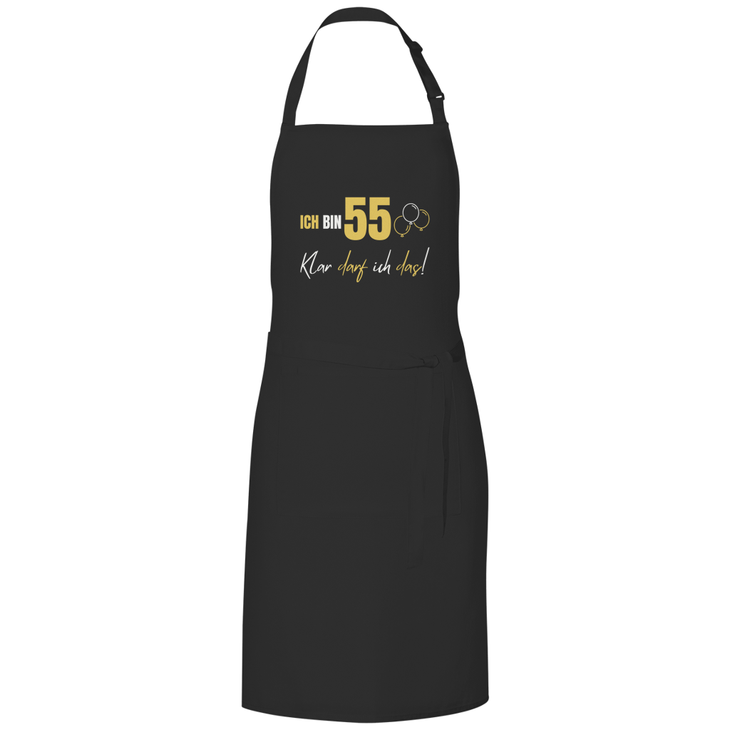 Grillschürze "Ich bin 55 - Klar darf ich das!"
