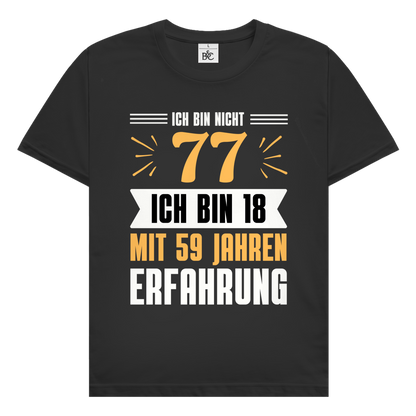 Herren T-Shirt "Ich bin nicht 77" (Orangenes Motiv)