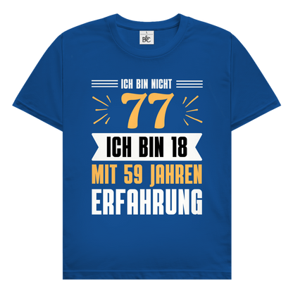 Herren T-Shirt "Ich bin nicht 77" (Orangenes Motiv)