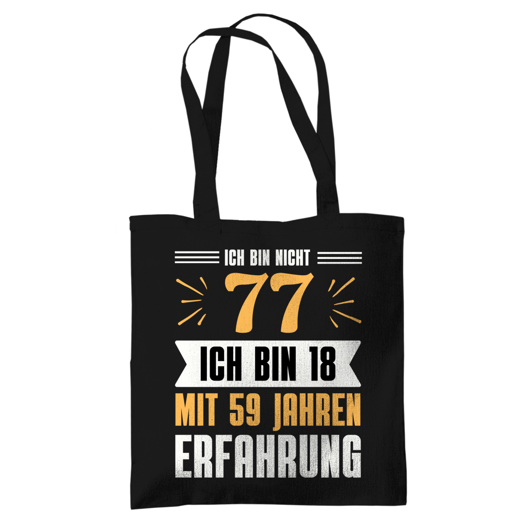 Tragetasche "Ich bin nicht 77" (Orangenes Motiv)