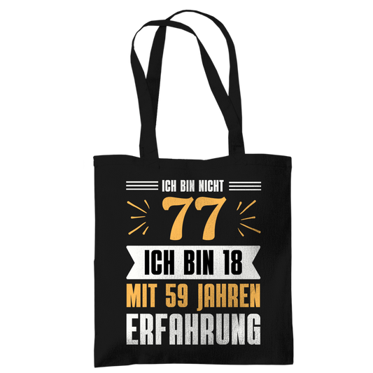 Tragetasche "Ich bin nicht 77" (Orangenes Motiv)