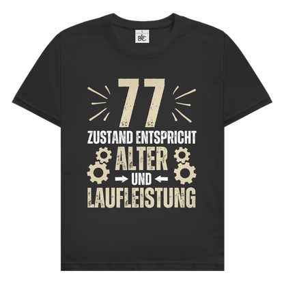 Herren T-Shirt "77 - Zustand entspricht Alter und Laufleistung"