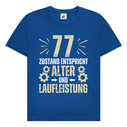 Herren T-Shirt "77 - Zustand entspricht Alter und Laufleistung"
