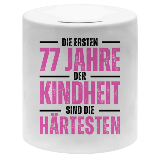 Spardose "Die ersten 77 Jahre der Kindheit"