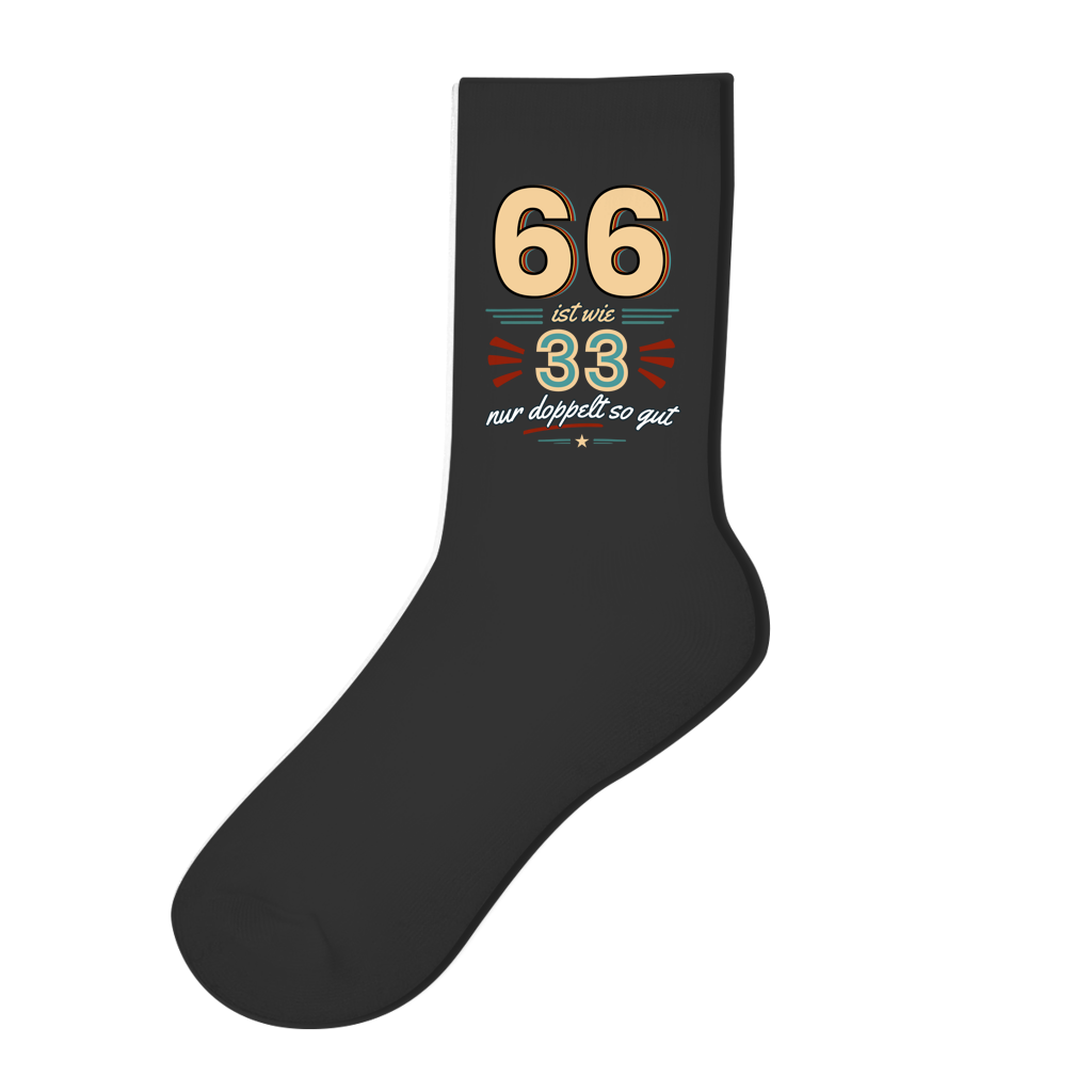 Socken "66 ist wie 33, nur doppelt so gut" (Retro)