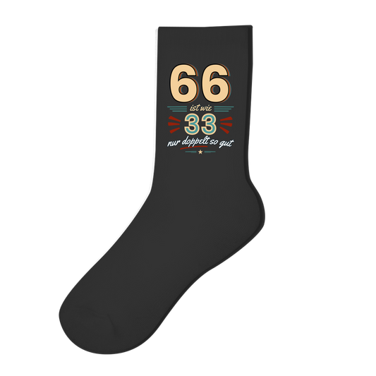 Socken "66 ist wie 33, nur doppelt so gut" (Retro)