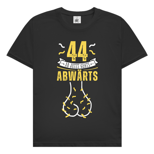 Herren T-Shirt "44 - ab jetzt gehts abwärts" schwarz