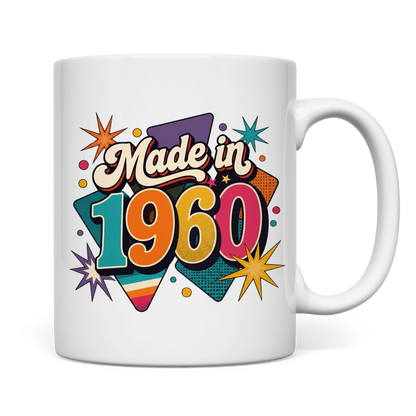 Tasse "Made in 1960" (Retro-Sterne) Rückseite