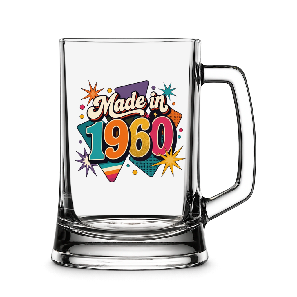 Bierkrug "Made in 1960" (Retro-Sterne)