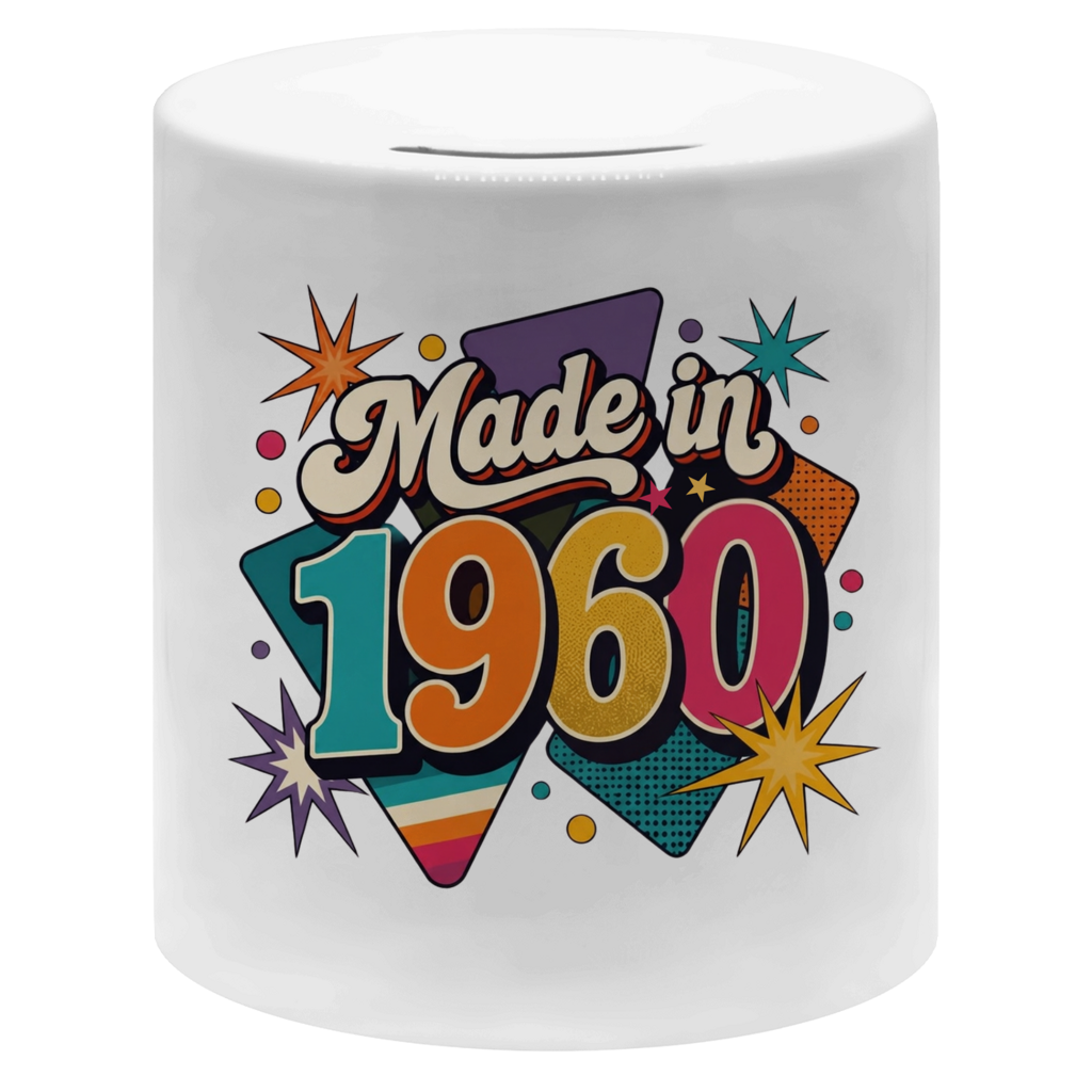 Spardose "Made in 1960" (Retro-Sterne)