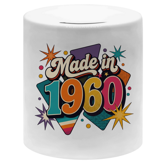Spardose "Made in 1960" (Retro-Sterne)