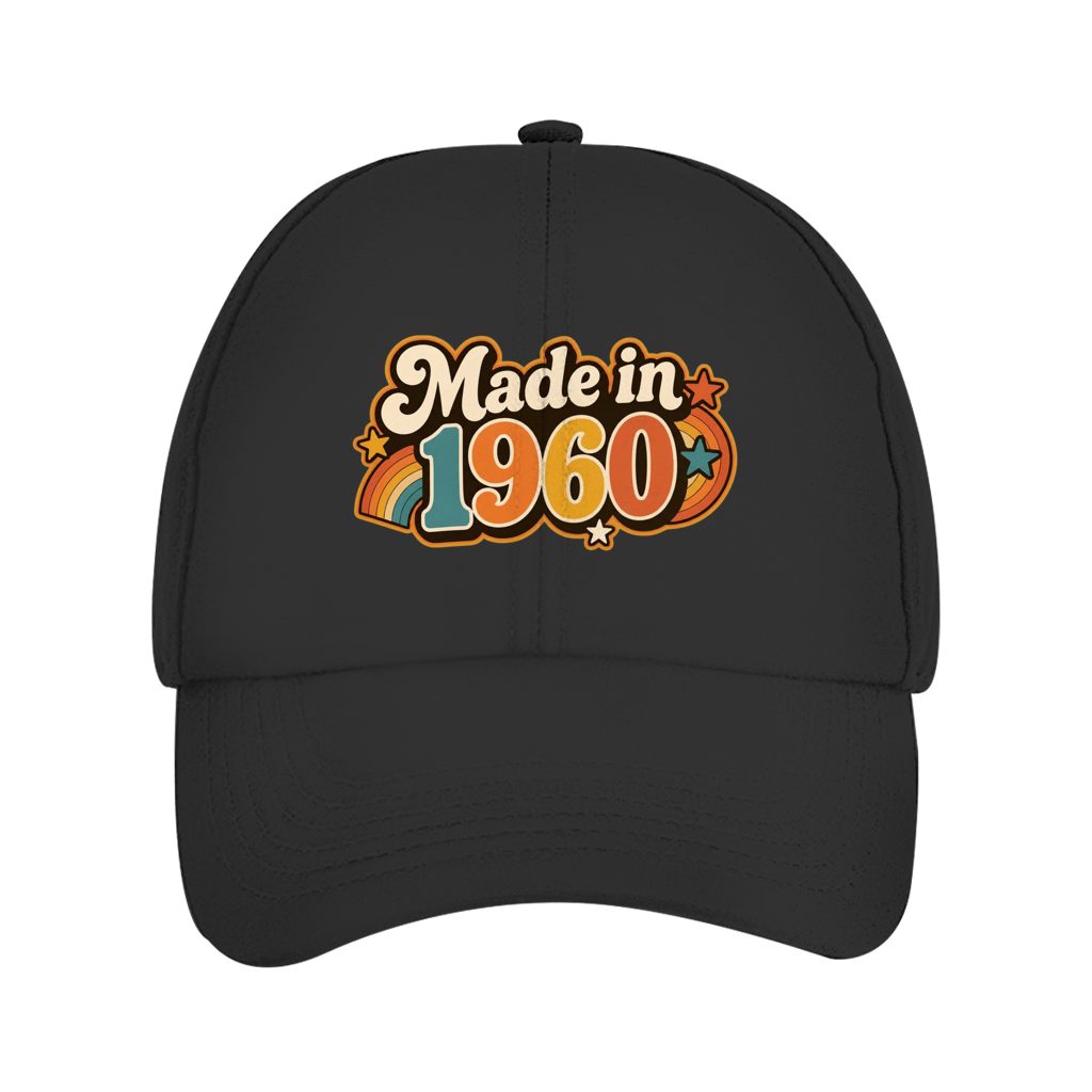 Cap "Made in 1960" (Retro-Motiv) schwarz